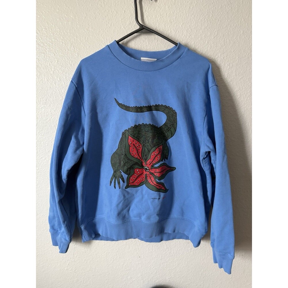 Lacoste x Netflix Stranger Things Demogorgon Sweatshirt Blue Organic Cotton XL